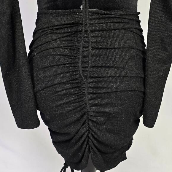 Miss Lola Women's Club Dress Black Long Sleeve Cut Out Dress Medium NWT - Picture 8 of 10